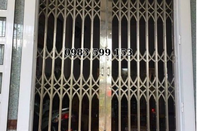 Cửa xếp inox 304 sáng bóng sang trọng độ bền cao
