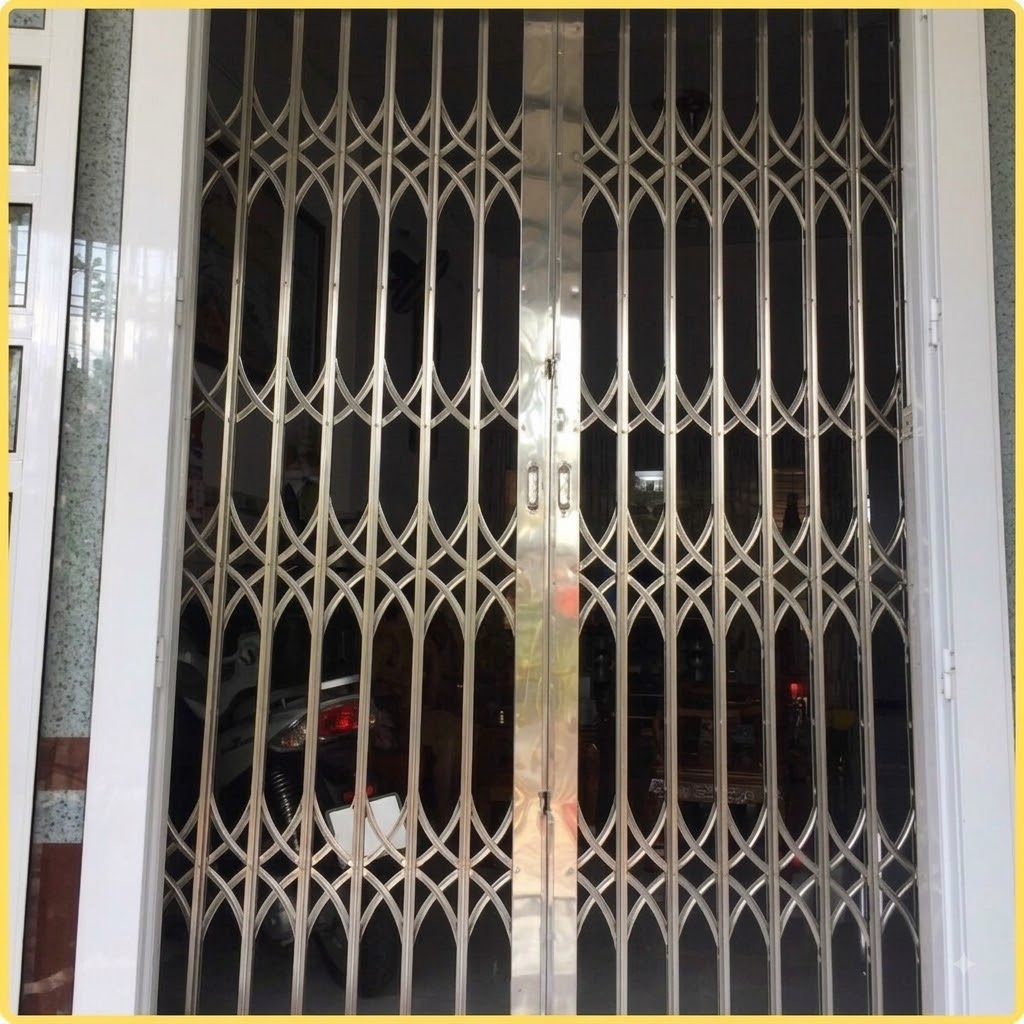 Cửa kéo Inox 304 Đài Loan có lá