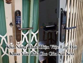 Khóa vân tay cho cửa kéo xếp lá